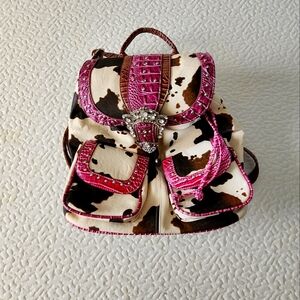 Cow Print Pink Backpack